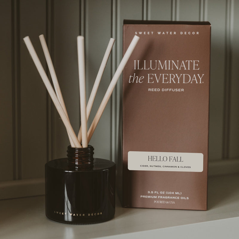 Hello Fall Amber Tinted Glass Jar | Reed Diffuser