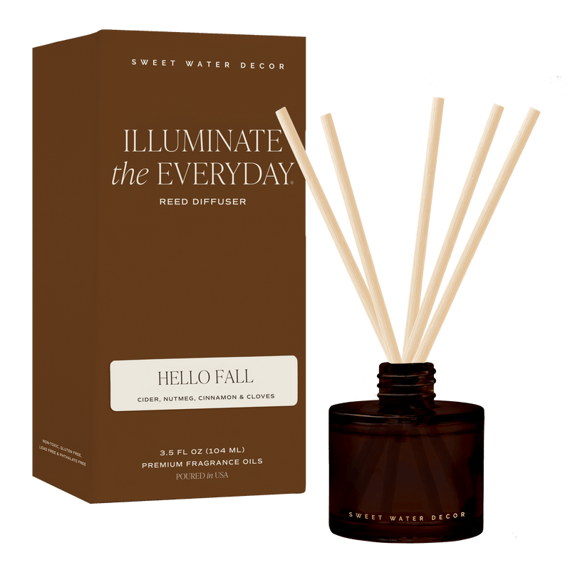 Hello Fall Amber Tinted Glass Jar | Reed Diffuser