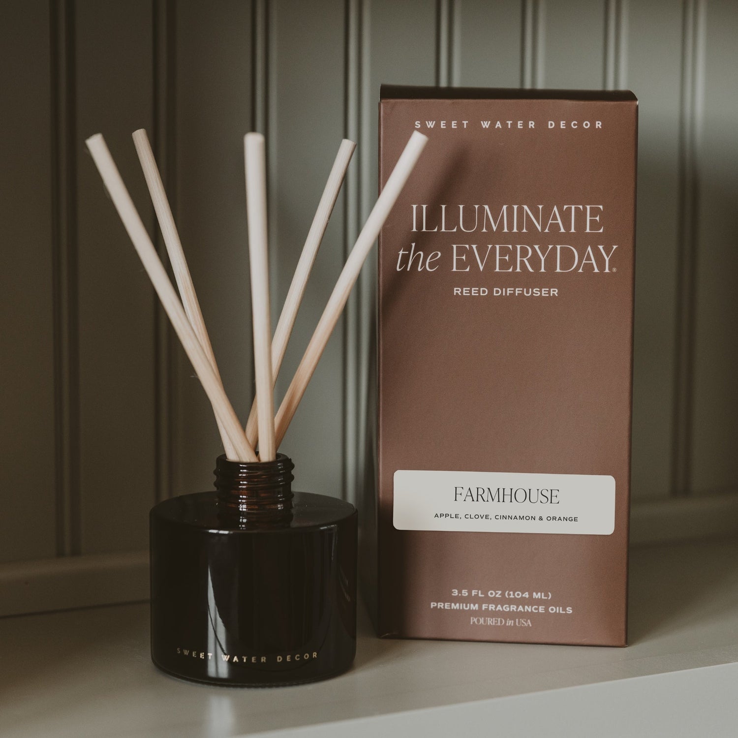 Farmhouse Amber Tinted Glass Jar | Reed Diffuser