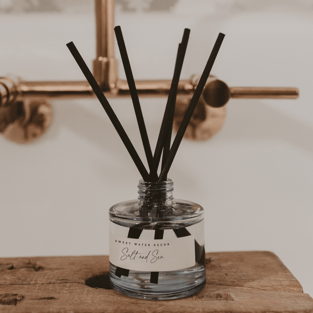 Salt + Sea Blue Tinted Glass Jar Reed Diffuser