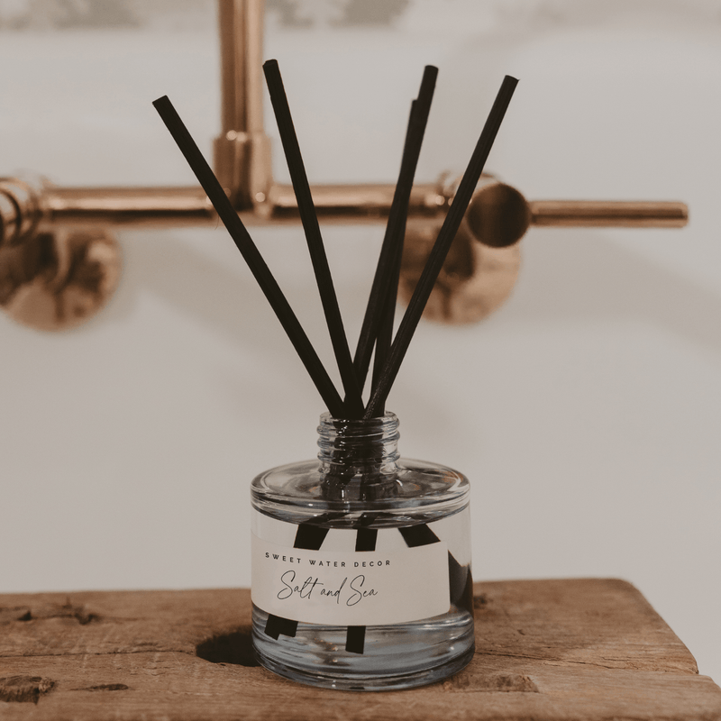 Salt + Sea Blue Tinted Glass Jar Reed Diffuser