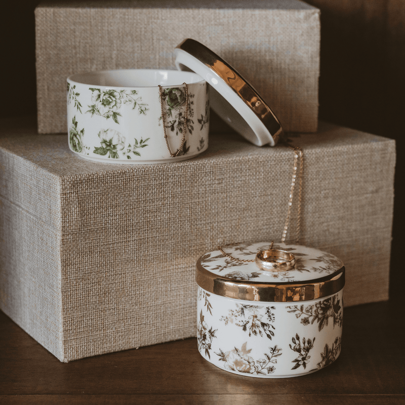 Gold Delft Trinket Box
