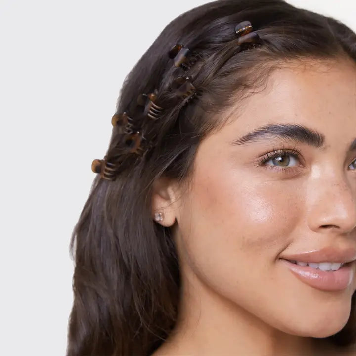 Kitsch Recycled Plastic Mini Classic Claw Clips 16pc - Black & Tort