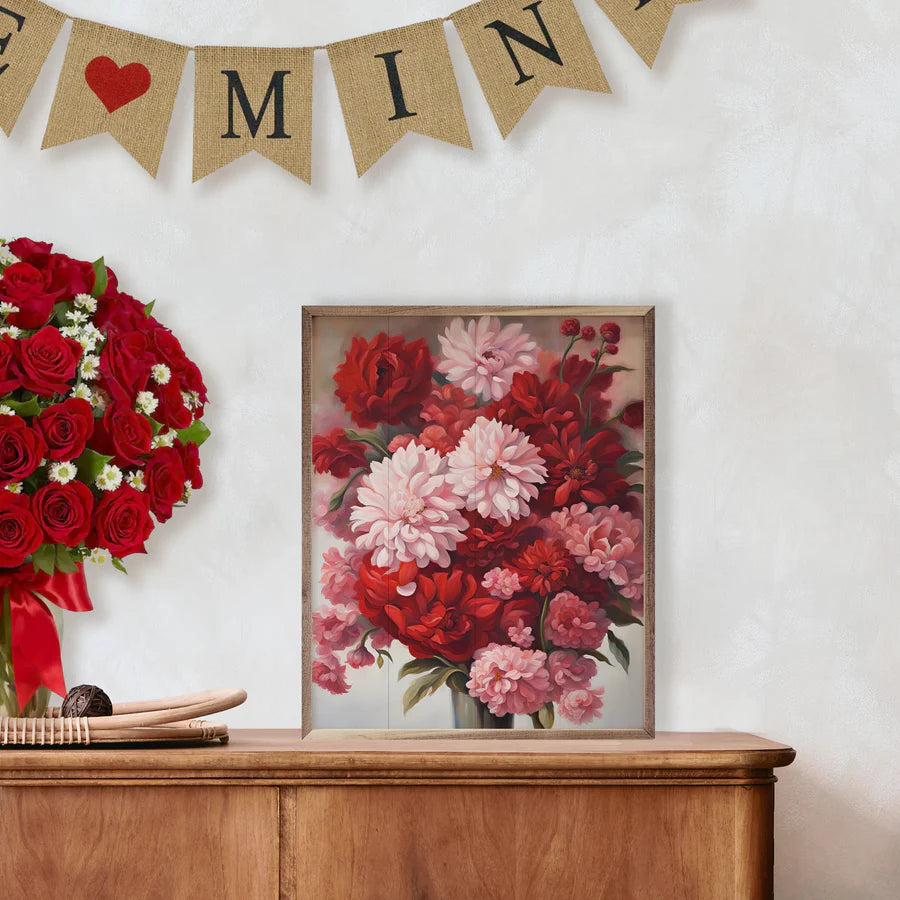 Red And Pink Bouquet Wall Art