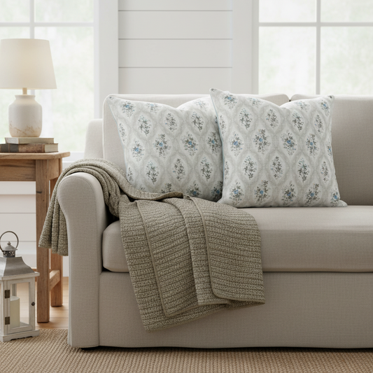 Rose Bouquet Pillow + Blanket Set