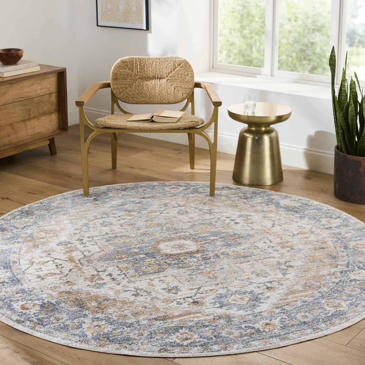 Ezri Cream Washable Area Rug
