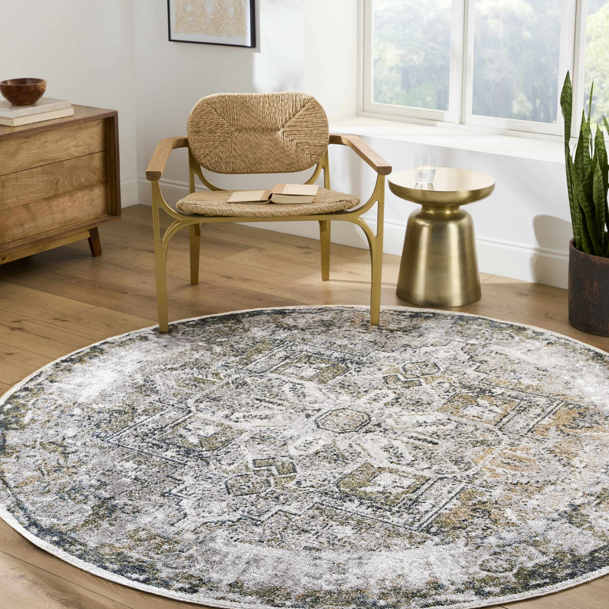 Hera Olive Boutique Washable Rug