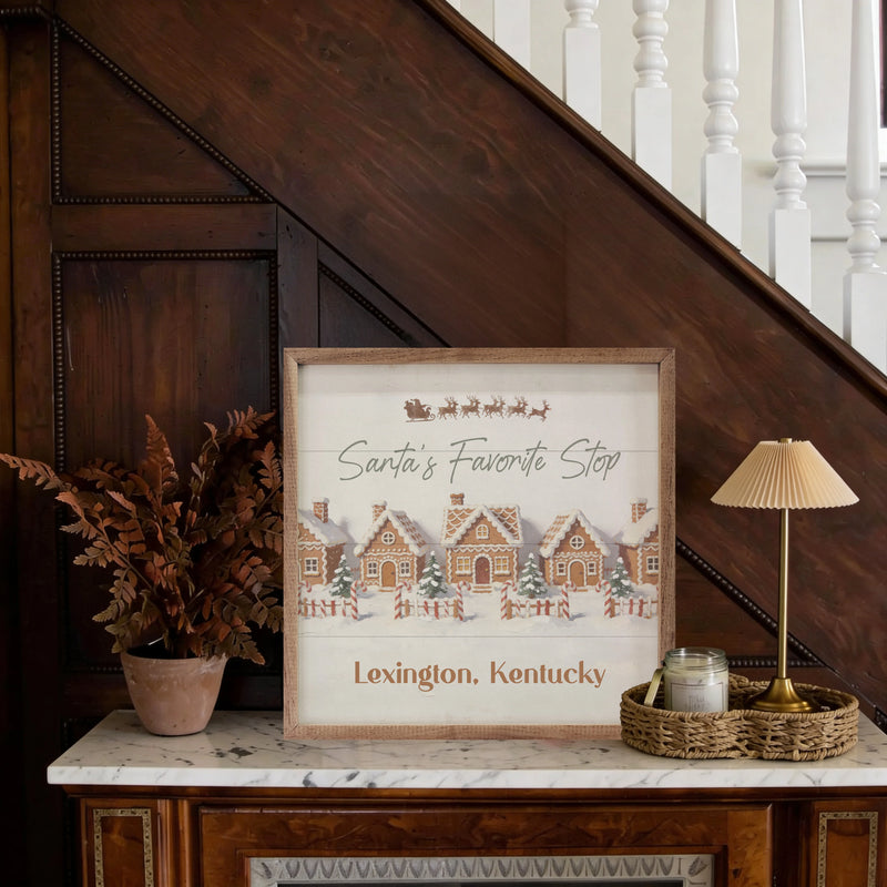 Santa's Favorite Stop | Personalized Wall Art