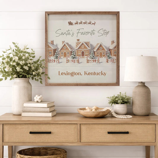 Santa's Favorite Stop | Personalized Wall Art