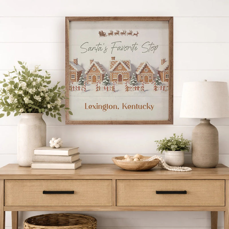 Santa's Favorite Stop | Personalized Wall Art