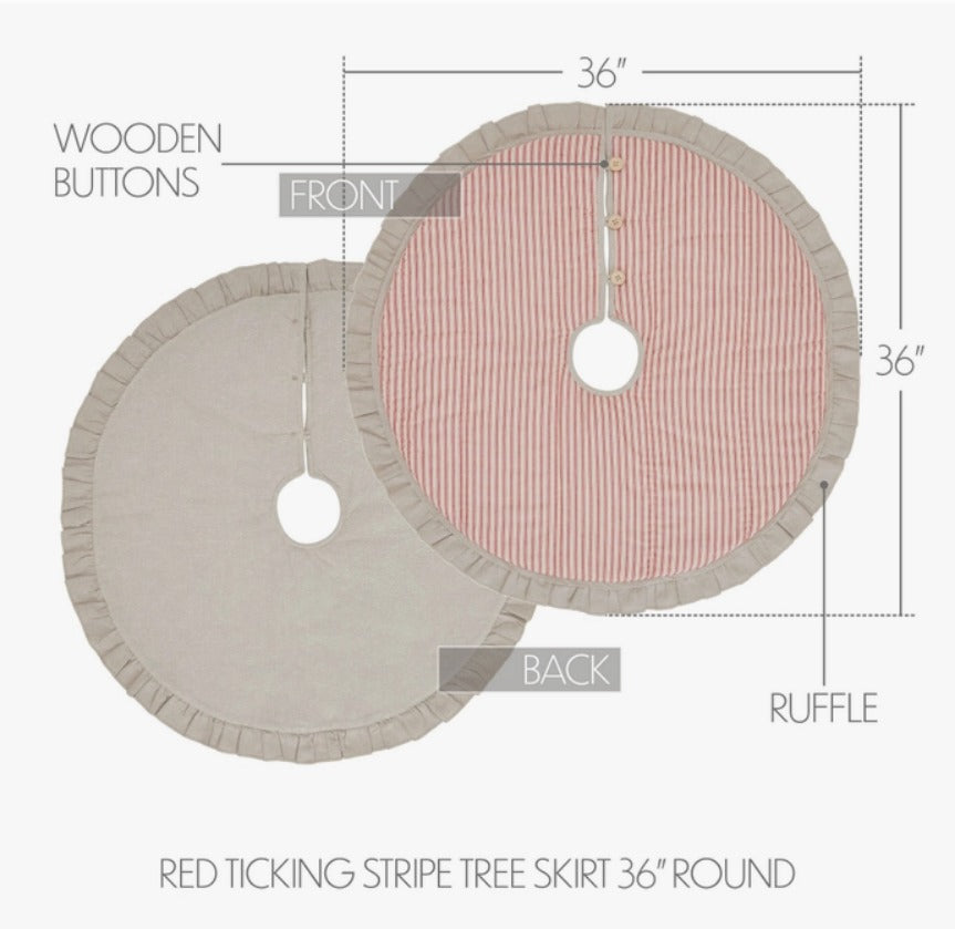 Sawyer Mill Red Ticking Stripe Tree Skirt