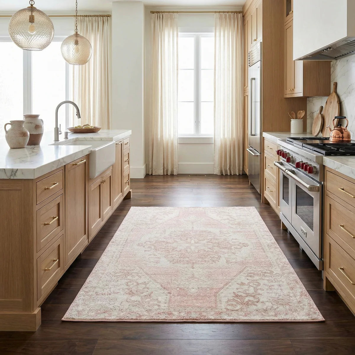 Snead Pink Floral Rug