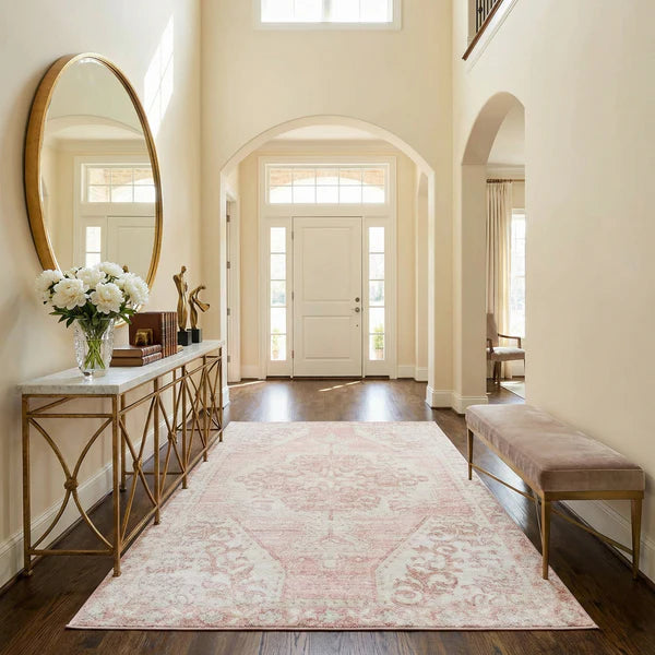 Snead Pink Floral Rug