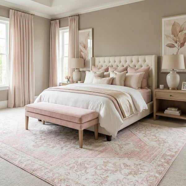 Snead Pink Floral Rug