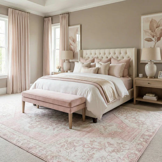 Snead Pink Floral Rug