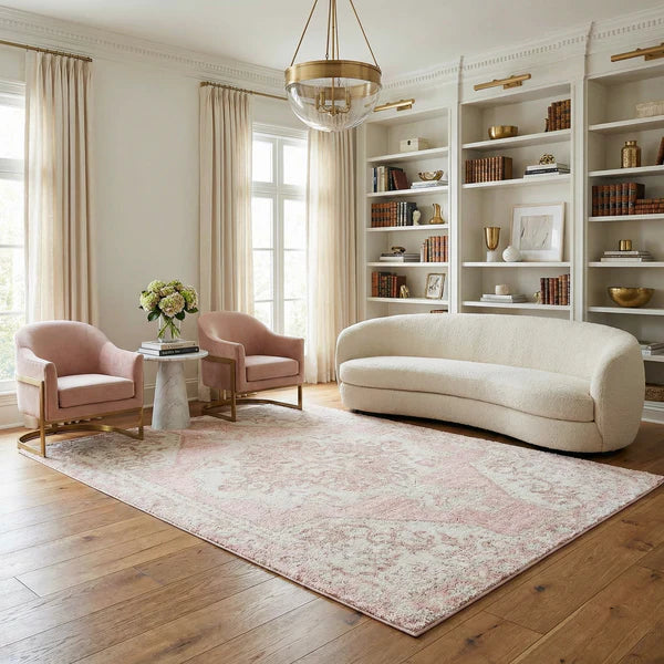 Snead Pink Floral Rug