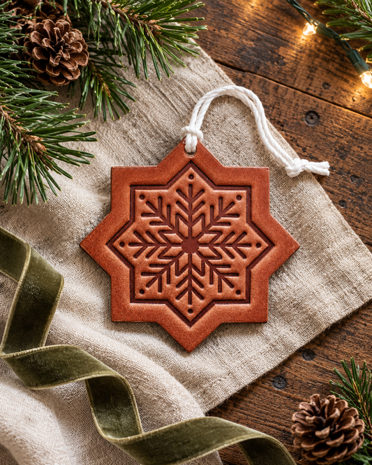 Snowflake Christmas Ornament | Leather