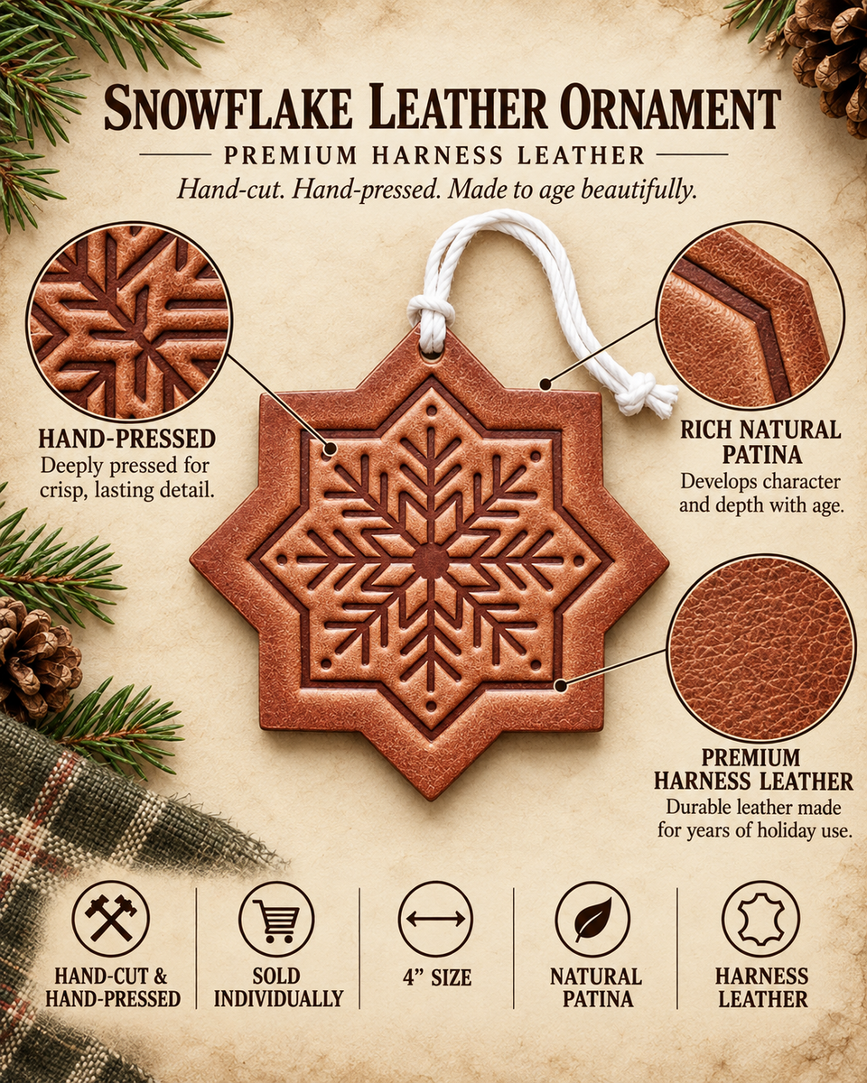 Snowflake Christmas Ornament | Leather