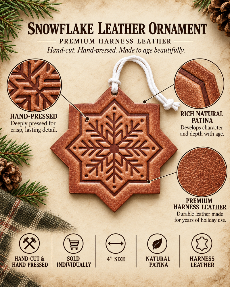 Snowflake Christmas Ornament | Leather