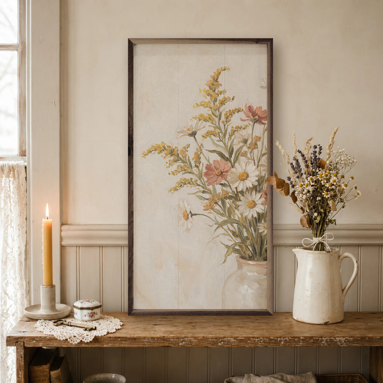 soft meadow arrangement wall art