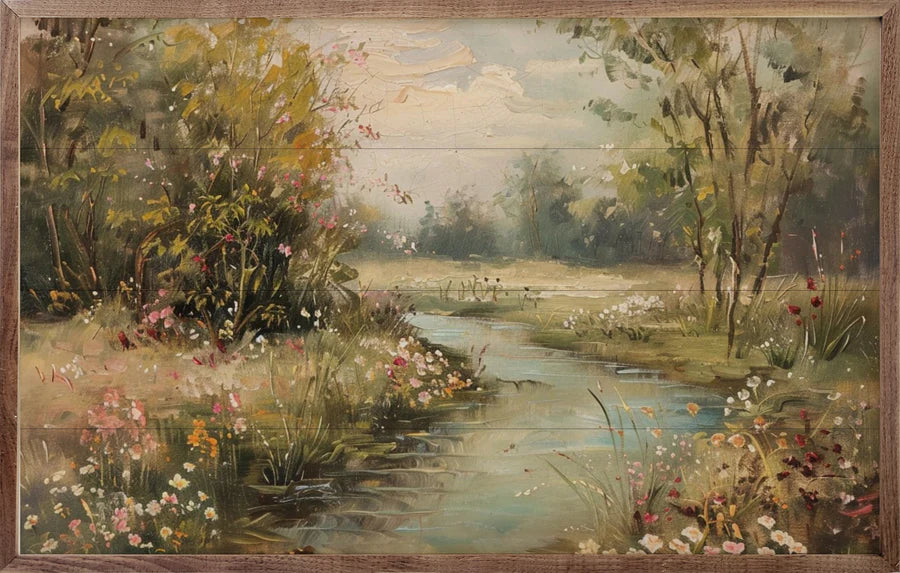 spring landscape farmhouse wall art