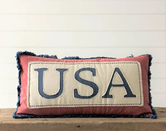 stonewashed USA lumbar pillow