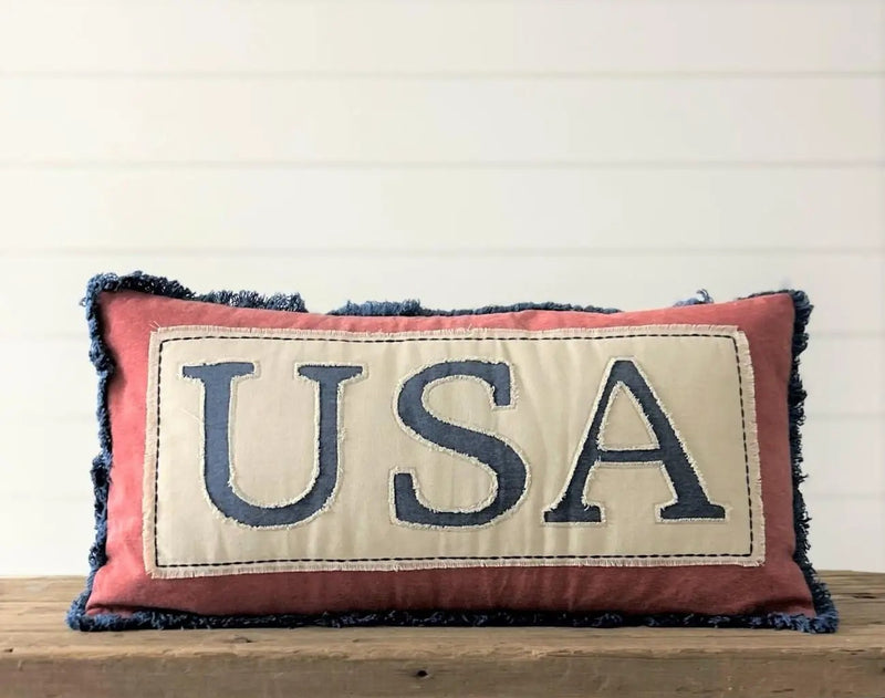 stonewashed USA lumbar pillow