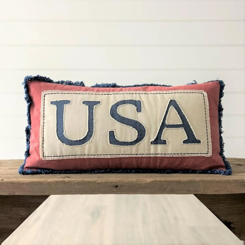 Stonewashed USA Lumbar Pillow