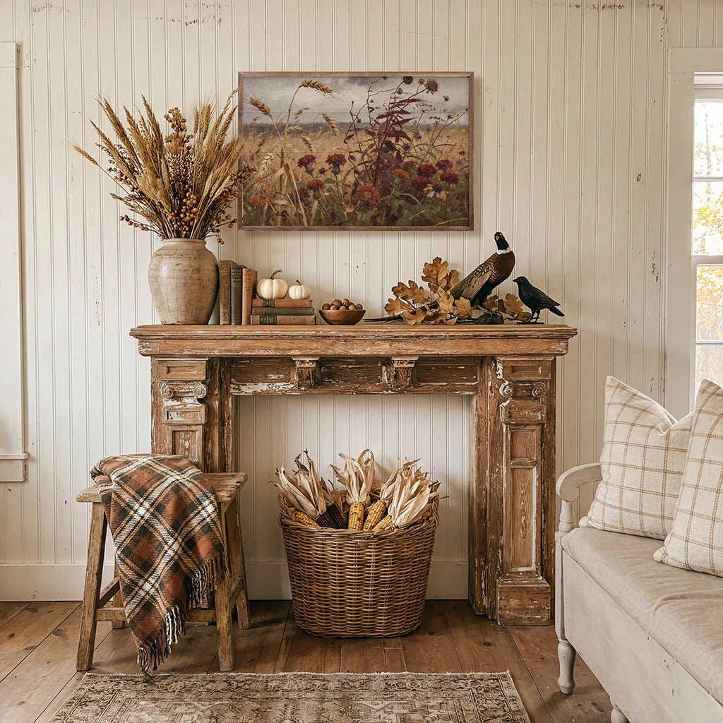 Stormy Auburn Field Wood Wall Art