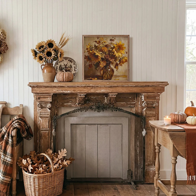 Sunflower Harvest Bouquet Wood Wall Art
