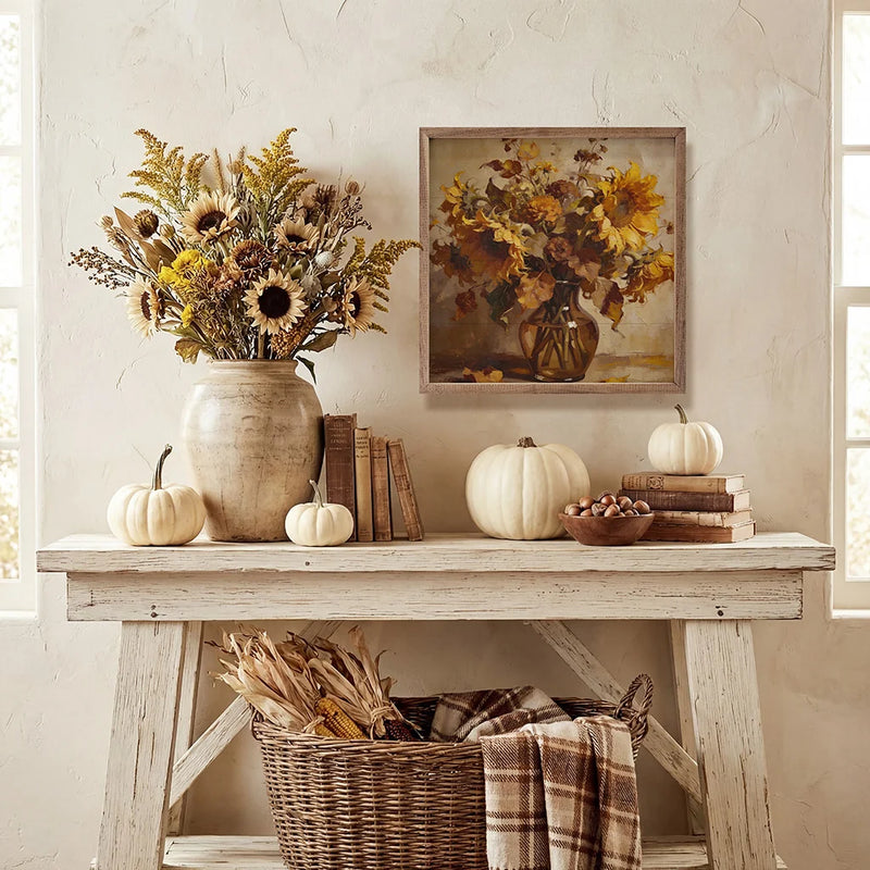 Sunflower Harvest Bouquet Wood Wall Art