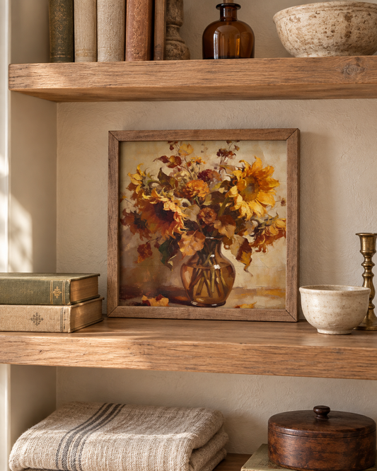 Sunflower Harvest Bouquet Wood Wall Art