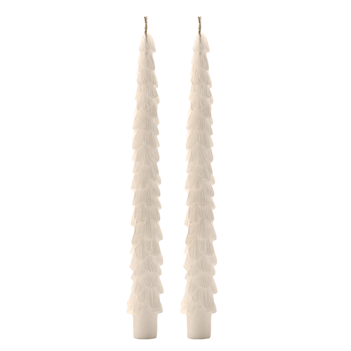Cream Tree Taper Candles | Set of 2