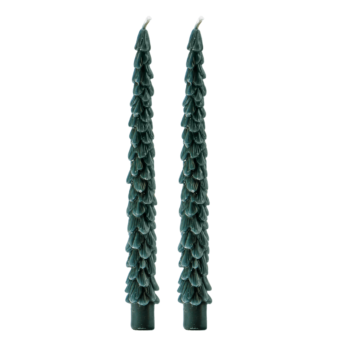 Green Tree Taper Candles | Set of 2
