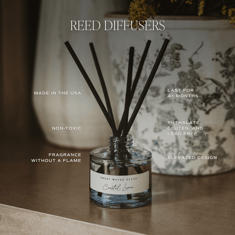 Salt + Sea Blue Tinted Glass Jar Reed Diffuser