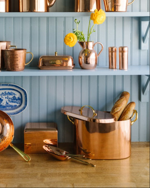Copper Bread Box with Brass Handles