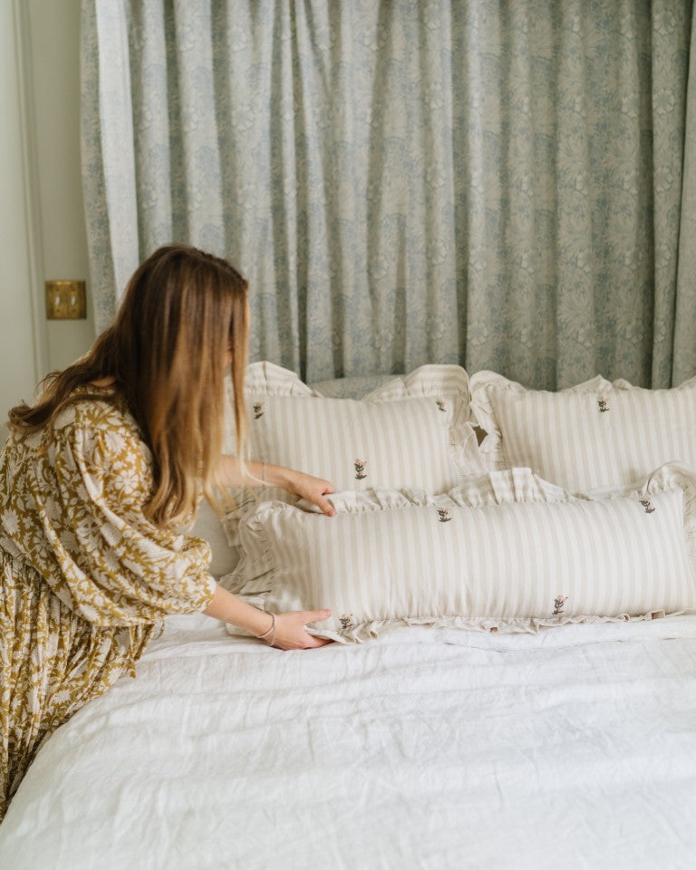 Frances Ruffled Lumbar Pillow Cover