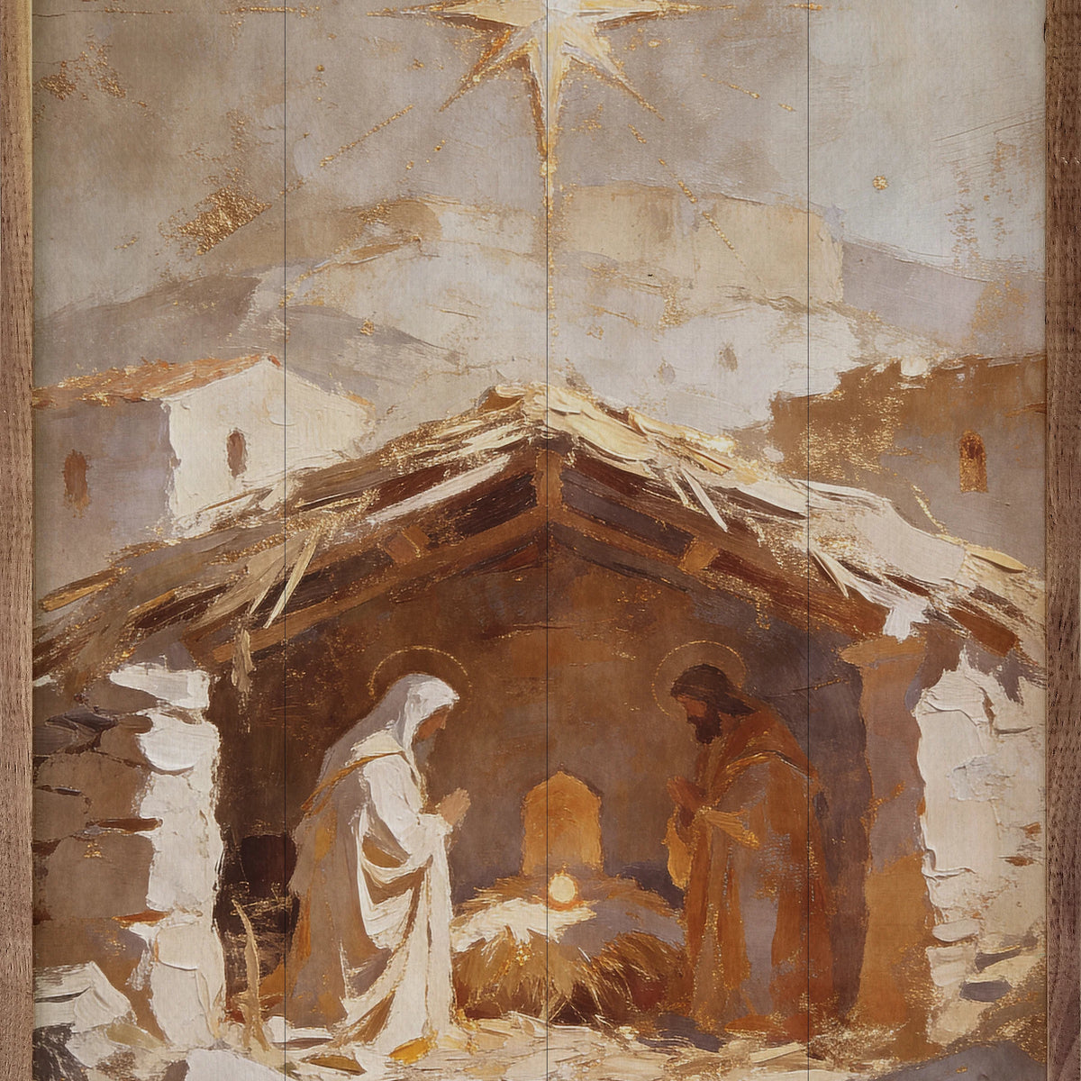 The Golden Manger | Christmas Wall Decor