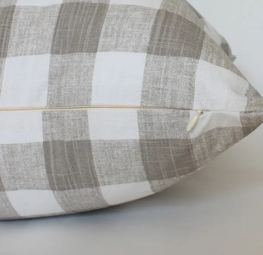 Tan Plaid Pillow