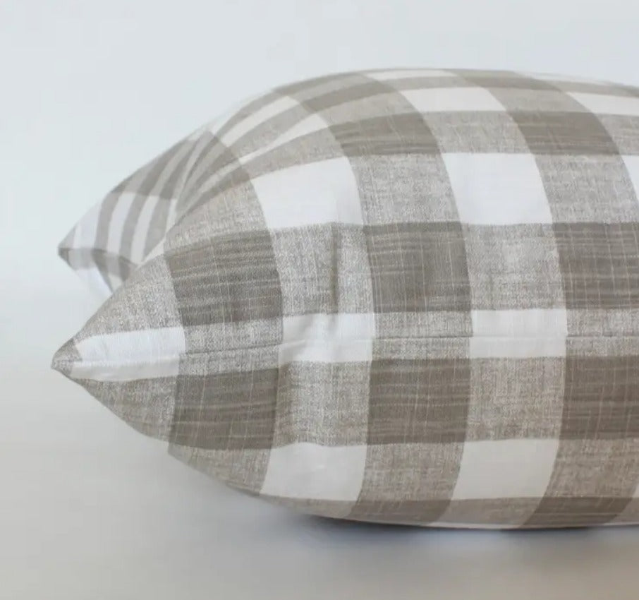 Tan Plaid Pillow