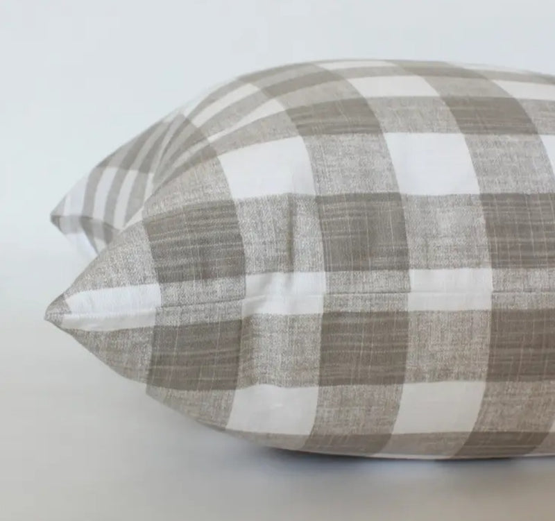 Tan Plaid Pillow
