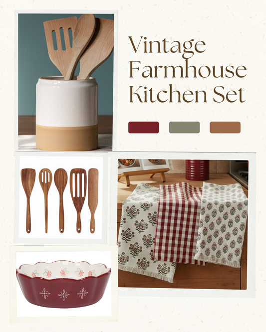 vintage farmhouse kitchen decor set
