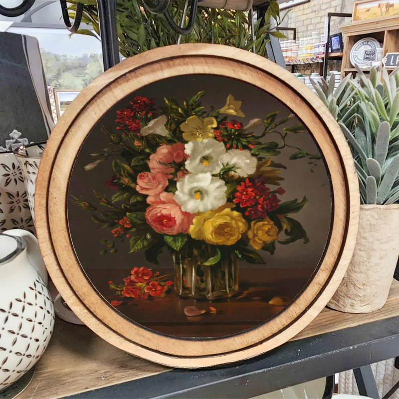 Vintage Dark Floral Framed Art