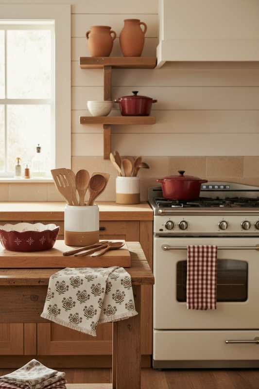 vintage farmhouse kitchen styling set