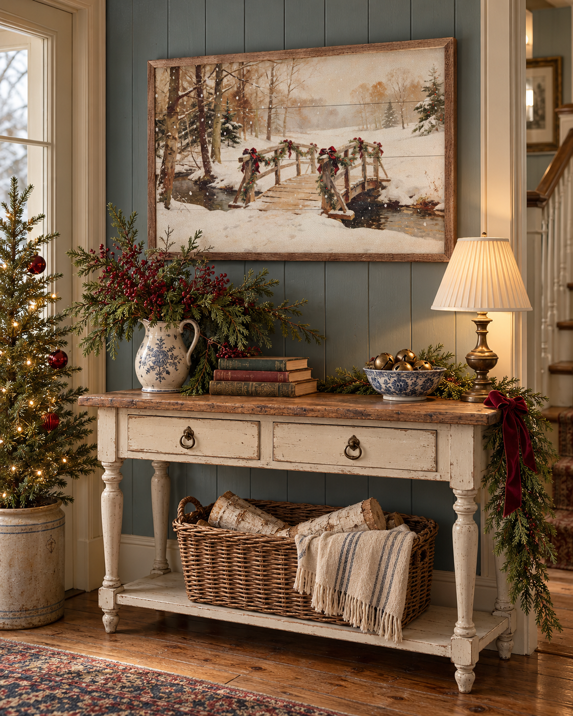 Vintage Holiday Bridge | Christmas Wall Decor
