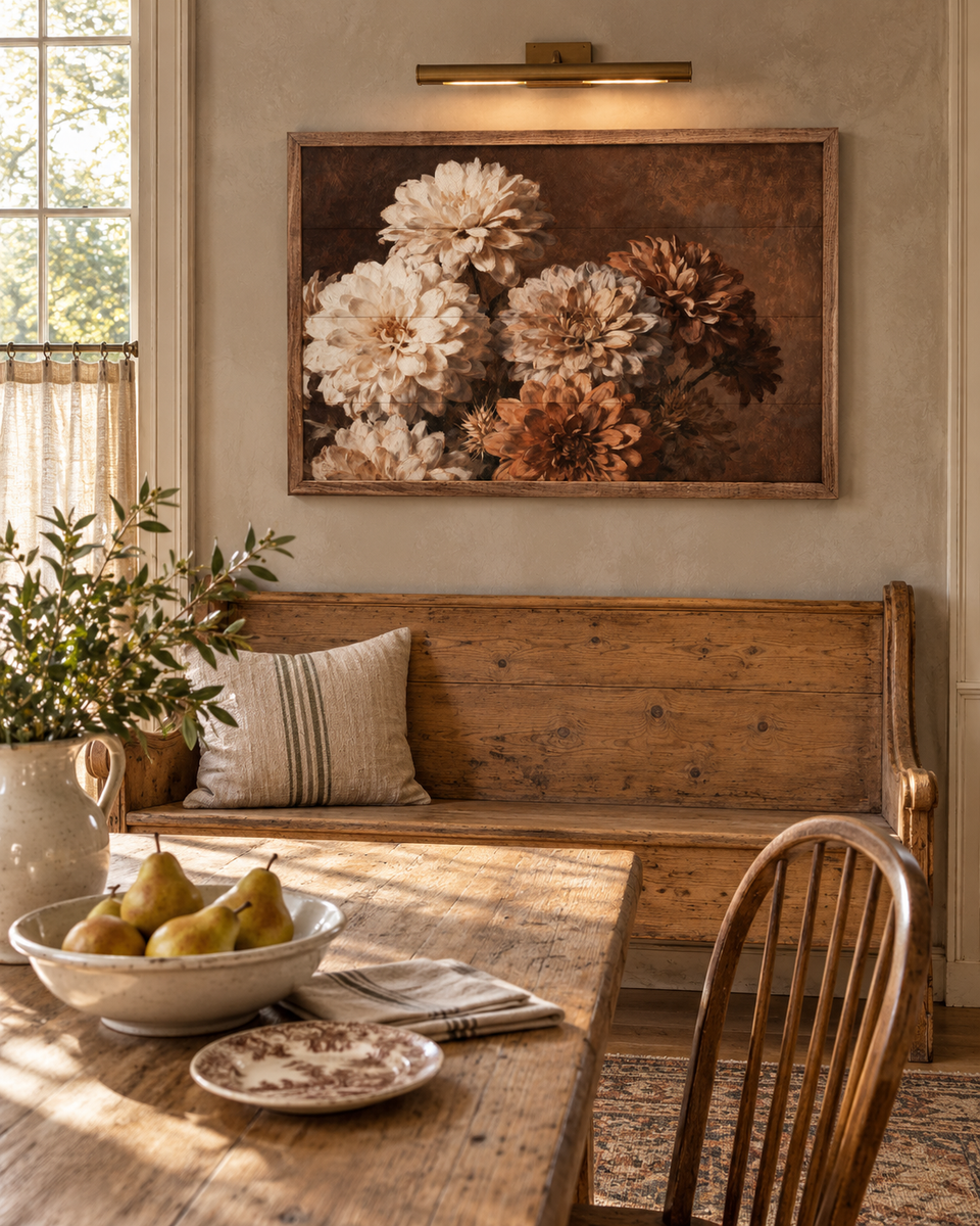 Vintage Mum Bouquet Cottage Farmhouse Wall Art