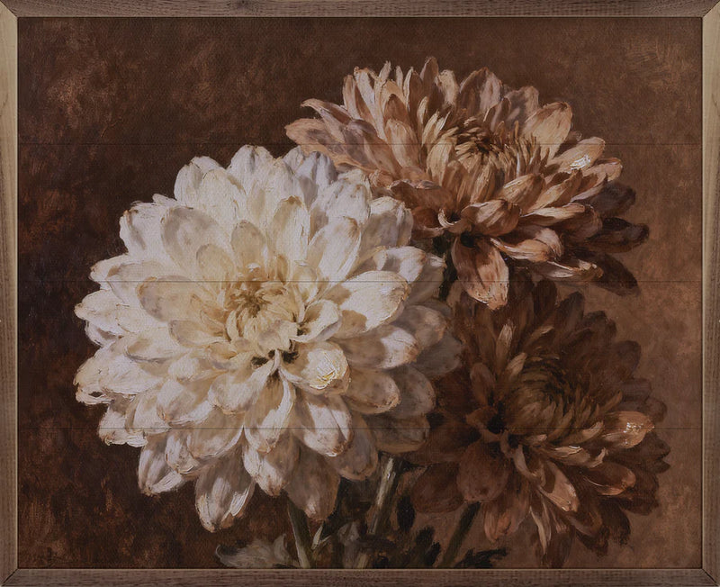 Vintage Three Mums Bouquet Wall Art