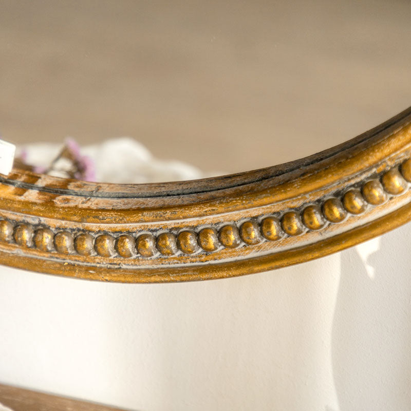 Vintage Style Frame Oval Mirror | Solid Wood