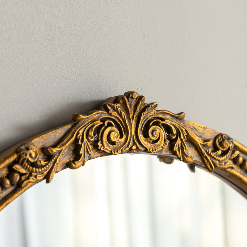 Vintage Style Frame Oval Mirror | Solid Wood