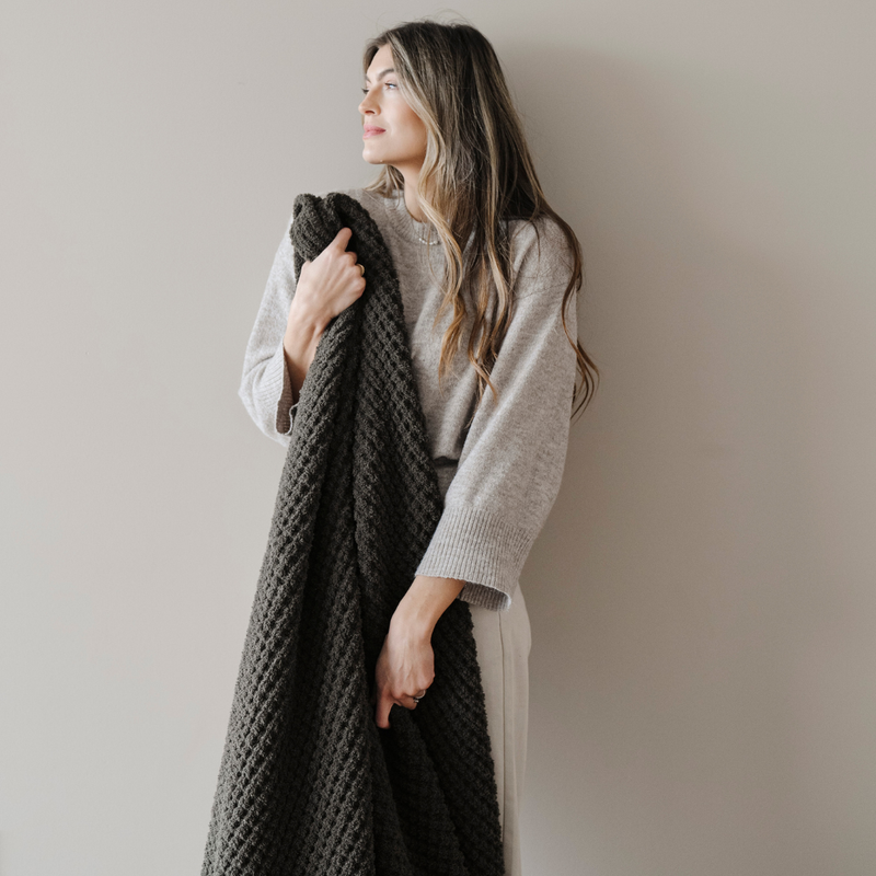 Waffle Knit Throw Blanket